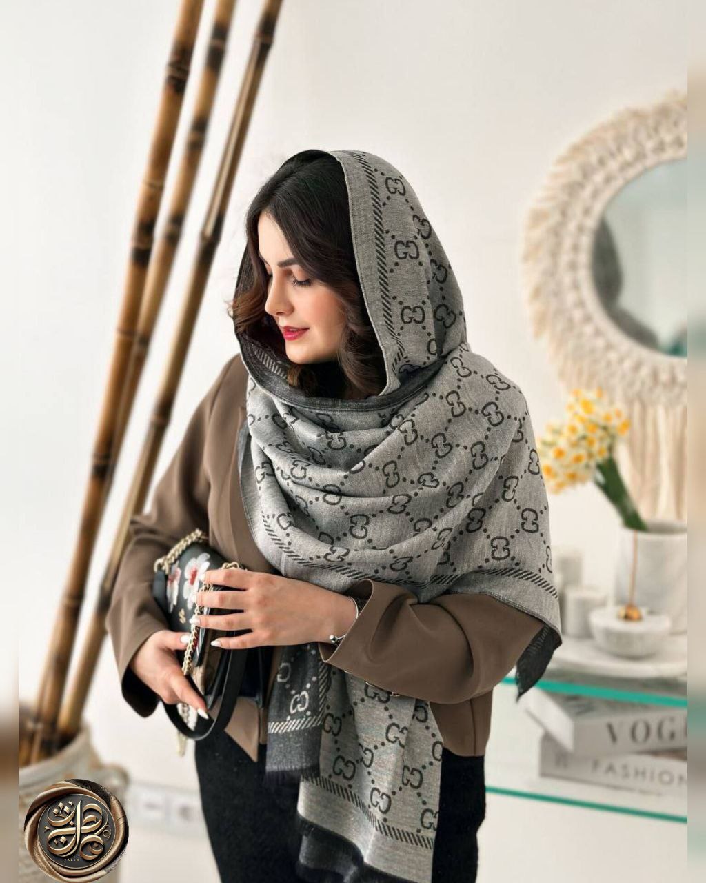 شال کشمیر لمه شاین دو رو