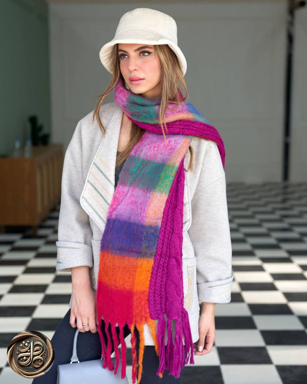 شال گردنی ریش رنگی