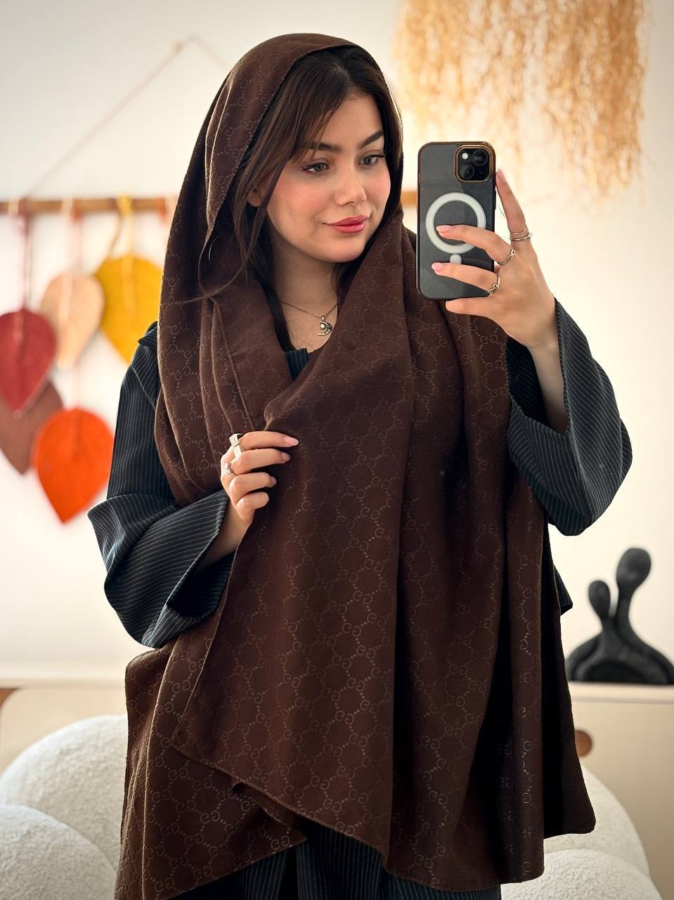 شال موهر طرح گوچی رنگبندی