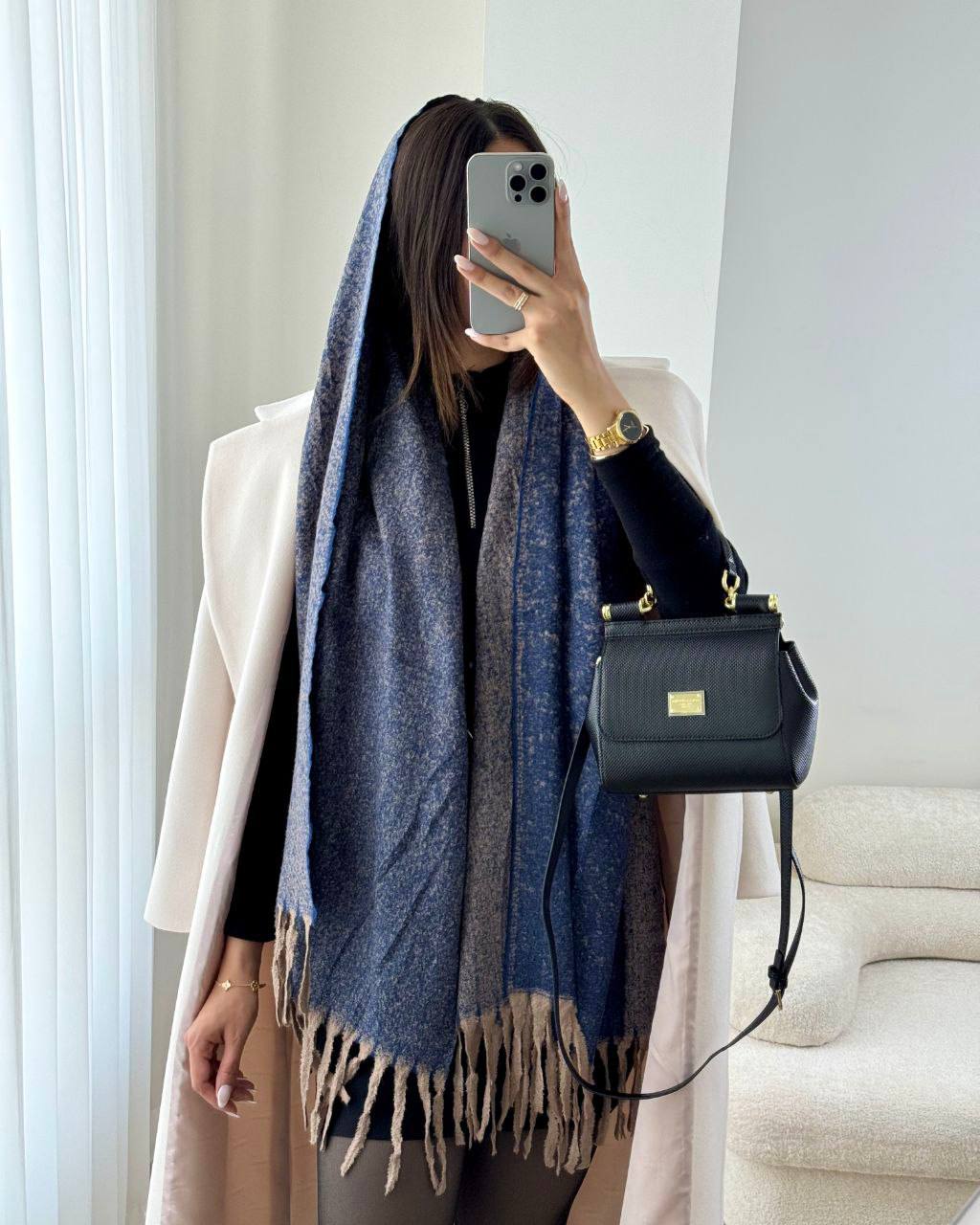 شال موهر وارداتی دونه برفی دو رو VIP