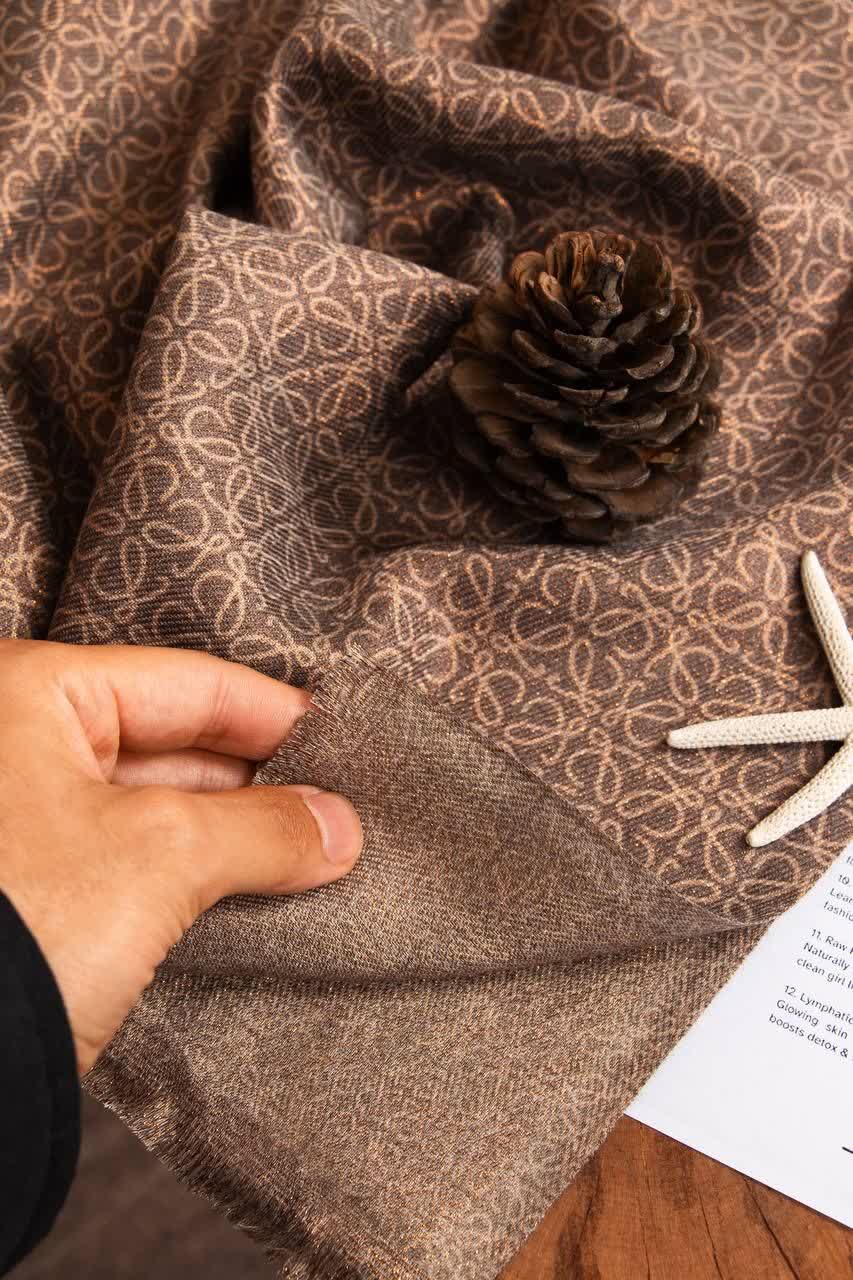 شال کشمیر مارک لمه دار دو رو وارداتی - تصویر 3